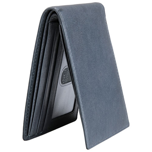 Portefeuille RFID à deux volets en cuir véritable Bellagio de Mancini - Gris