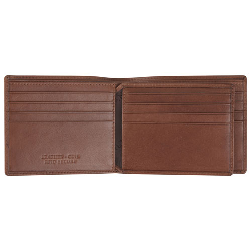 Mancini Bellagio RFID Genuine Leather Bi-fold Wing Wallet - Brown