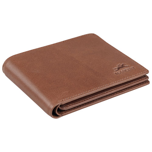 Mancini Bellagio RFID Genuine Leather Bi-fold Wing Wallet - Brown