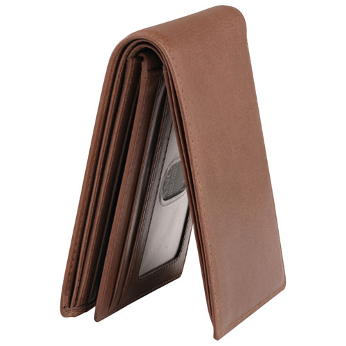 Mancini Bellagio RFID Genuine Leather Bi-fold Wing Wallet - Brown