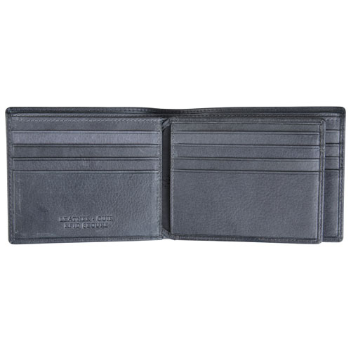 Mancini Bellagio RFID Genuine Leather Bi-fold Wing Wallet - Grey