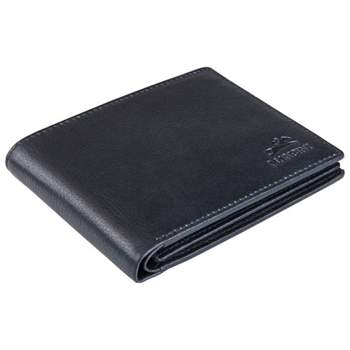 Mancini Bellagio RFID Genuine Leather Bi-fold Left Wing Wallet - Black