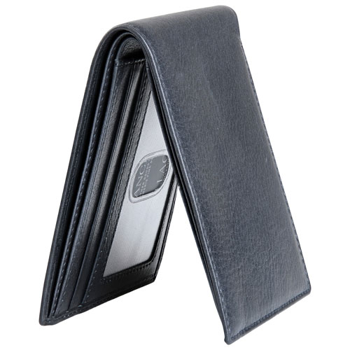 Mancini Bellagio RFID Genuine Leather Bi-fold Wallet - Black