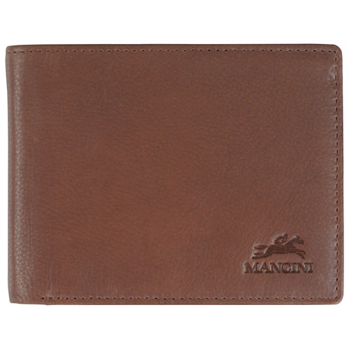 Mancini Bellagio RFID Genuine Leather Bi-fold Left Wing Wallet - Brown