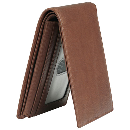 Mancini Bellagio RFID Genuine Leather Bi-fold Left Wing Wallet - Brown