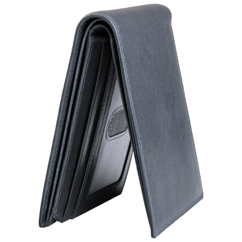 Portefeuille RFID à deux volets en cuir véritable avec volet gauche Bellagio de Mancini - Gris