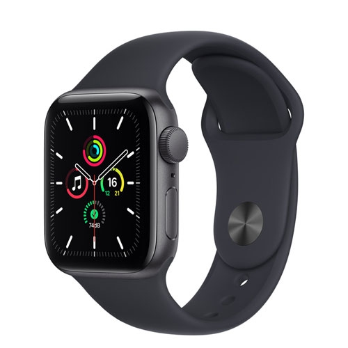 APPLE  Watch Se (Gps) 40MM Space Aluminum Case With Midnight Sport Band (2021) - New In Box In Grey Apple iPad