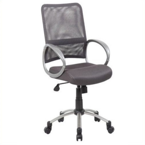 Scranton & Co Contemporary Mesh Back with Pewter Task Office Chair in Grey