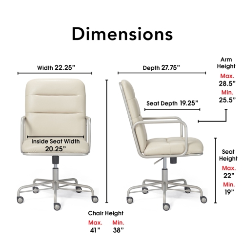 Scranton & Co Modern Executive Leather Desk Chair in White