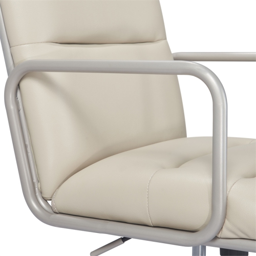 Scranton & Co Modern Executive Leather Desk Chair in White