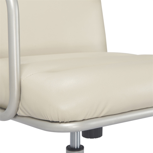 Scranton & Co Modern Executive Leather Desk Chair in White
