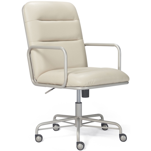 Scranton & Co Modern Executive Leather Desk Chair in White