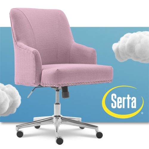 Scranton & Co Home Office Chair in Lilac Purple Twill Fabric