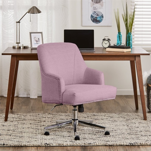 Scranton & Co Home Office Chair in Lilac Purple Twill Fabric