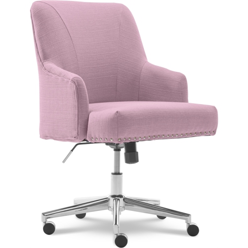 Scranton & Co Home Office Chair in Lilac Purple Twill Fabric