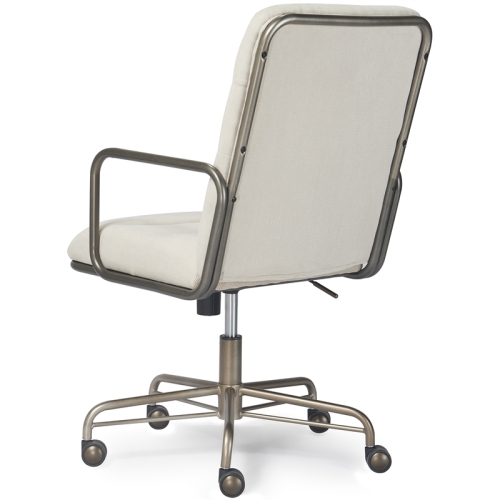 Scranton & Co Modern Executive Fabric Desk Chair in Cream