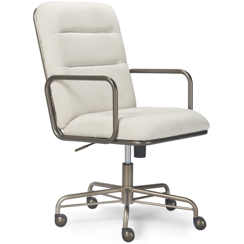 Scranton & Co Modern Executive Fabric Desk Chair in Cream