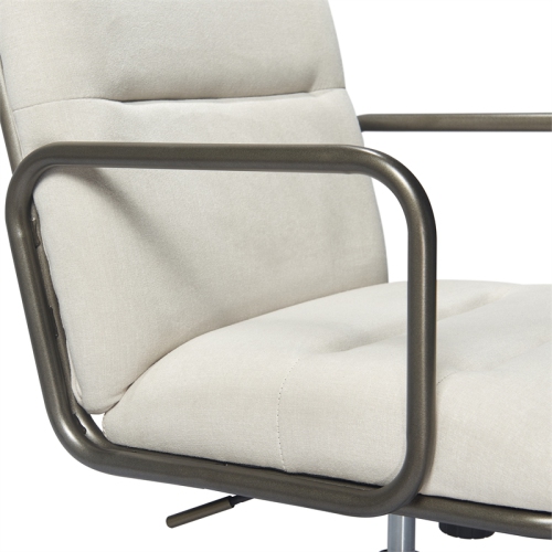 Scranton & Co Modern Executive Fabric Desk Chair in Cream