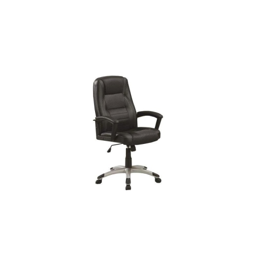 SCRANTON & CO  Ergonomic Faux Leather Swivel Office Chair In Black And Silver