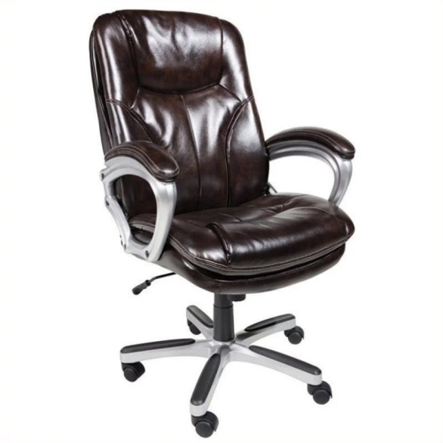 SCRANTON & CO  Modern Office Chair In Puresoft Faux Leather In Brown