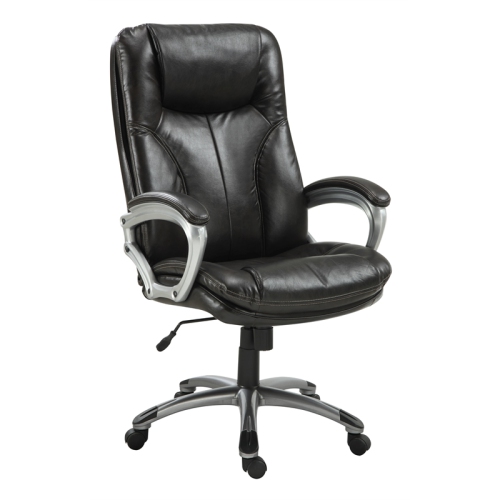 Scranton & Co Modern Office Chair in Puresoft Brown Faux Leather