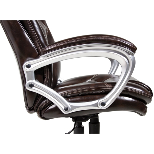 Scranton & Co Modern Office Chair in Puresoft Brown Faux Leather