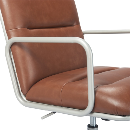 Scranton & Co Modern Executive Leather Desk Chair in Brown