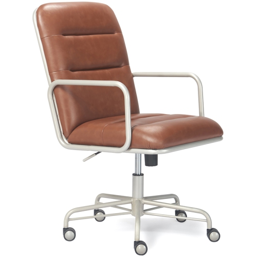 Scranton & Co Modern Executive Leather Desk Chair in Brown