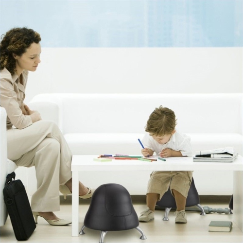 Scranton & Co Vinyl Upholstered Pump Ball Office Chair in Black