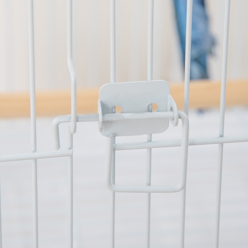 PawHut 53.9'' Large Rolling Steel Bird Cage Bird House with Detachable Rolling Stand, Storage Shelf, Wood Perch, Food Container, White