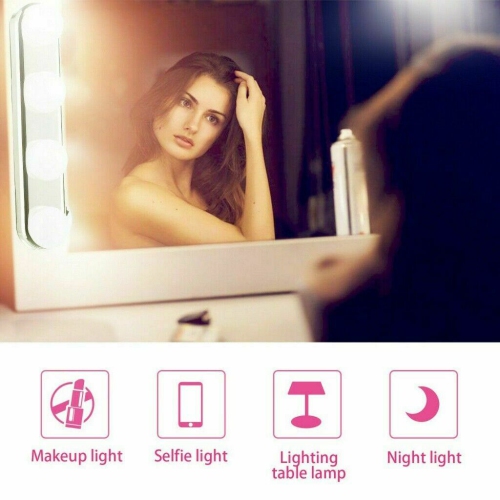 ISTAR Portable LED Lights for Vanity Mirror - Battery Operated Wireless Vanity Lights - Suction Cup Stick On 4 Super Bright Bulbs LED Vanity Light