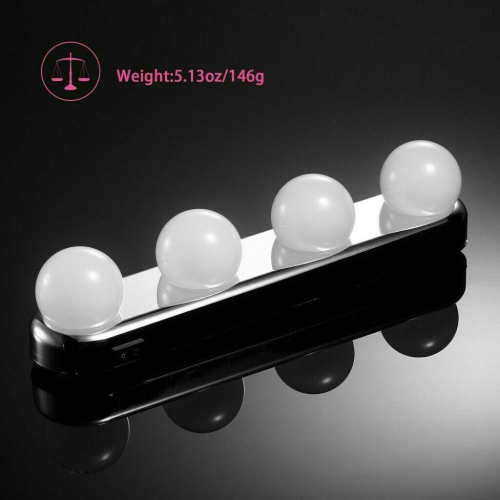 ISTAR Portable LED Lights for Vanity Mirror - Battery Operated Wireless Vanity Lights - Suction Cup Stick On 4 Super Bright Bulbs LED Vanity Light