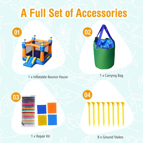 Château gonflable magique pour enfants Costway, avec grande zone de saut, souffleur NON inclus