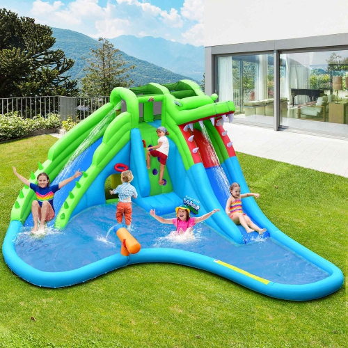 COSTWAY  Inflatable Water Slide Upgraded Kids Bounce Castle Blower Excluded