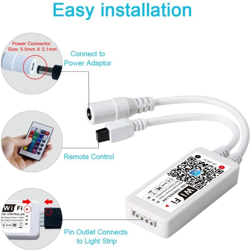 ISTAR WiFi Smart LED Strip Controller Convert Any RGB LED Strip into Smart WiFi Enabled Strip_ RGBW Option Dimmer Switch