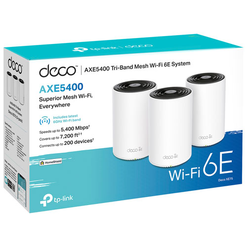 TP-Link Deco XE75 AXE5400 Whole Home Mesh Wi-Fi 6E System - 3 Pack