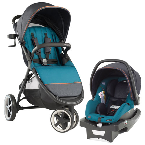 Evenflo Gold Verge3 Smart Travel System with LiteMax Smart Infant Car Seat - Sapphire Blue