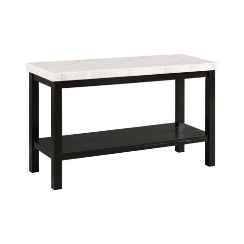 BOWERY HILL  Wood Frame & Marble Top Console Table-White/black