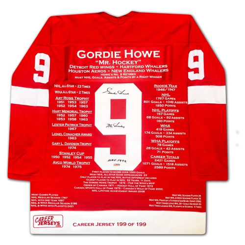Gordie Howe Career Jersey #199 of 199