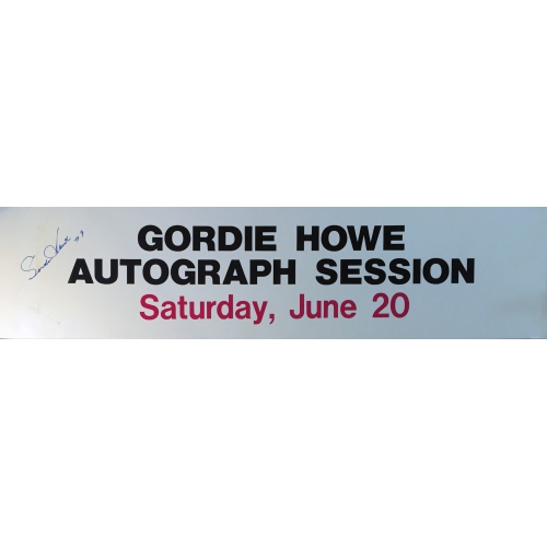 AUTOGRAPH AUTHENTIC  Gordie Howe Autographed Vintage Sign - Detroit Wings (22.5" By 5.5") In Red