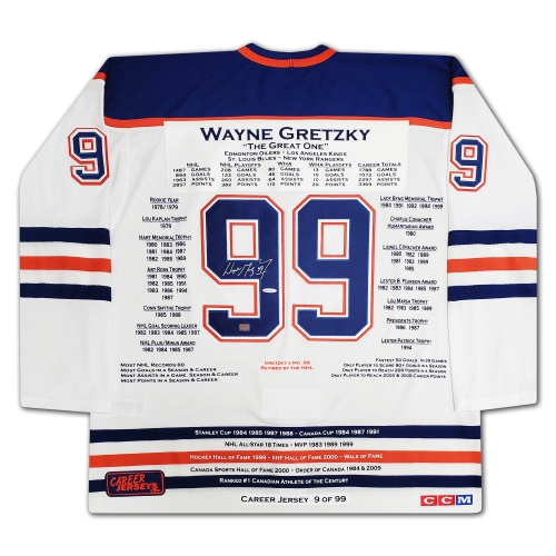 CAREER JERSEYS  Wayne Gretzky Career Jersey #9 Of 99 In White