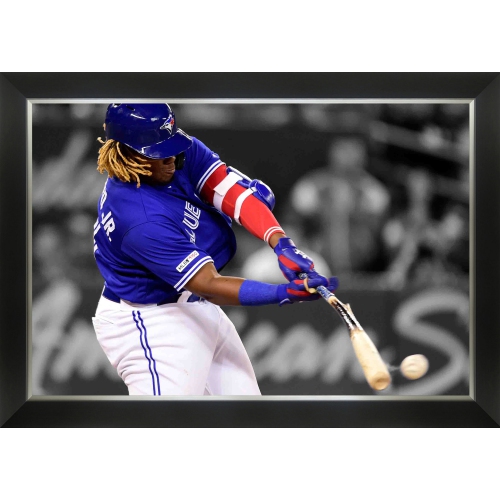 Toile encadrée Vladimir Guerrero Jr. - Bat Breaking Hit - Blue Jays de Toronto