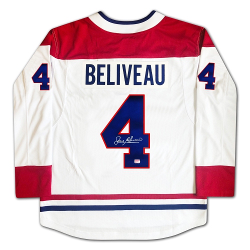 Jean Beliveau Autographed White Montreal Canadiens Jersey