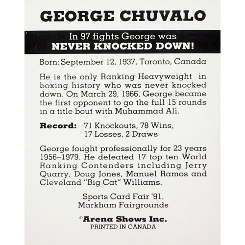 George Chuvalo Boxing Card - Canada