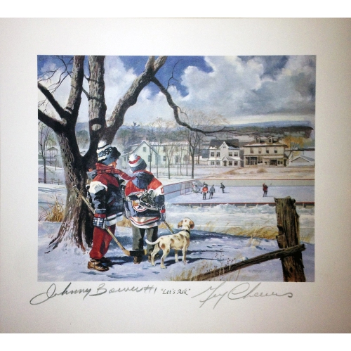 Let's Ask Lithograph, Signed: Johnny Bower & Gerry Cheevers