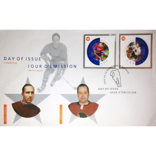 Day of Issue Stamps 2002 Glenn Hall and Howie Morenz