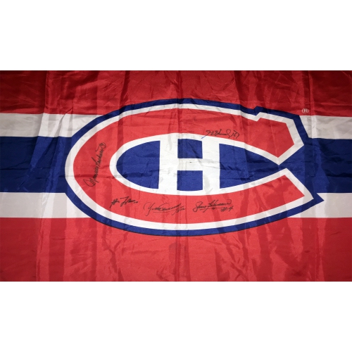 Signed Flag Lafleur, Richard, Beliveau, Cournoyer, H Richard