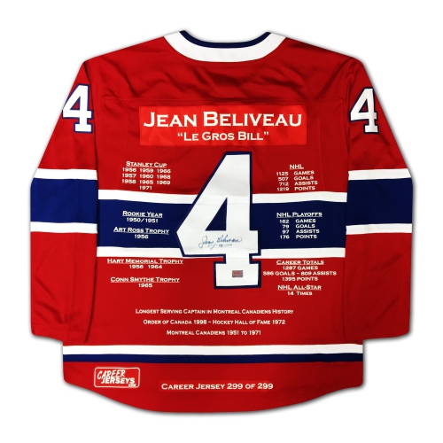 CAREER JERSEYS  Jean Beliveau Career Jersey #299 Of 299 In Multicolor