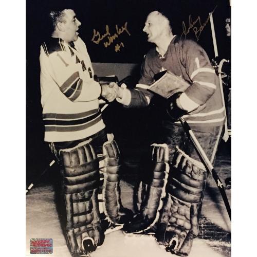 AUTOGRAPH AUTHENTIC  Signed Johnny Bower & Gump Worsley 8X10