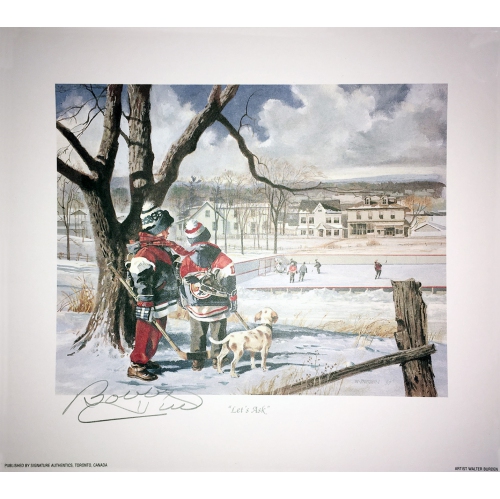 AUTOGRAPH AUTHENTIC  Signed Bobby Hull Litho, Chicago Blackhawks, Winnipeg Jets (9.5" By 8.5")